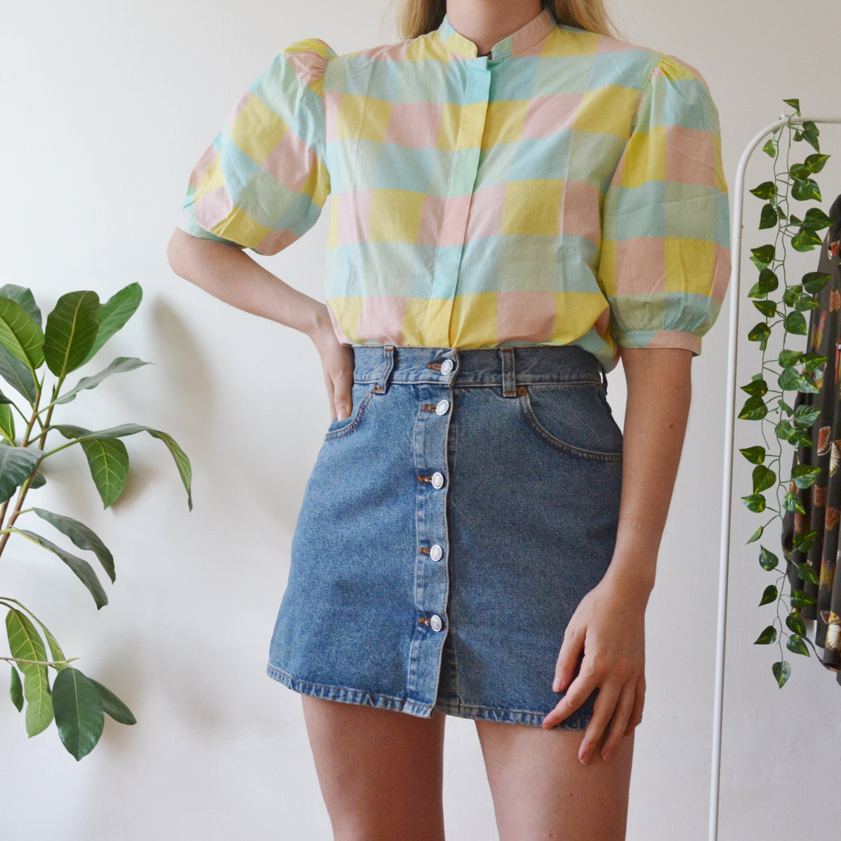 Vintage Patchwork Blouse S