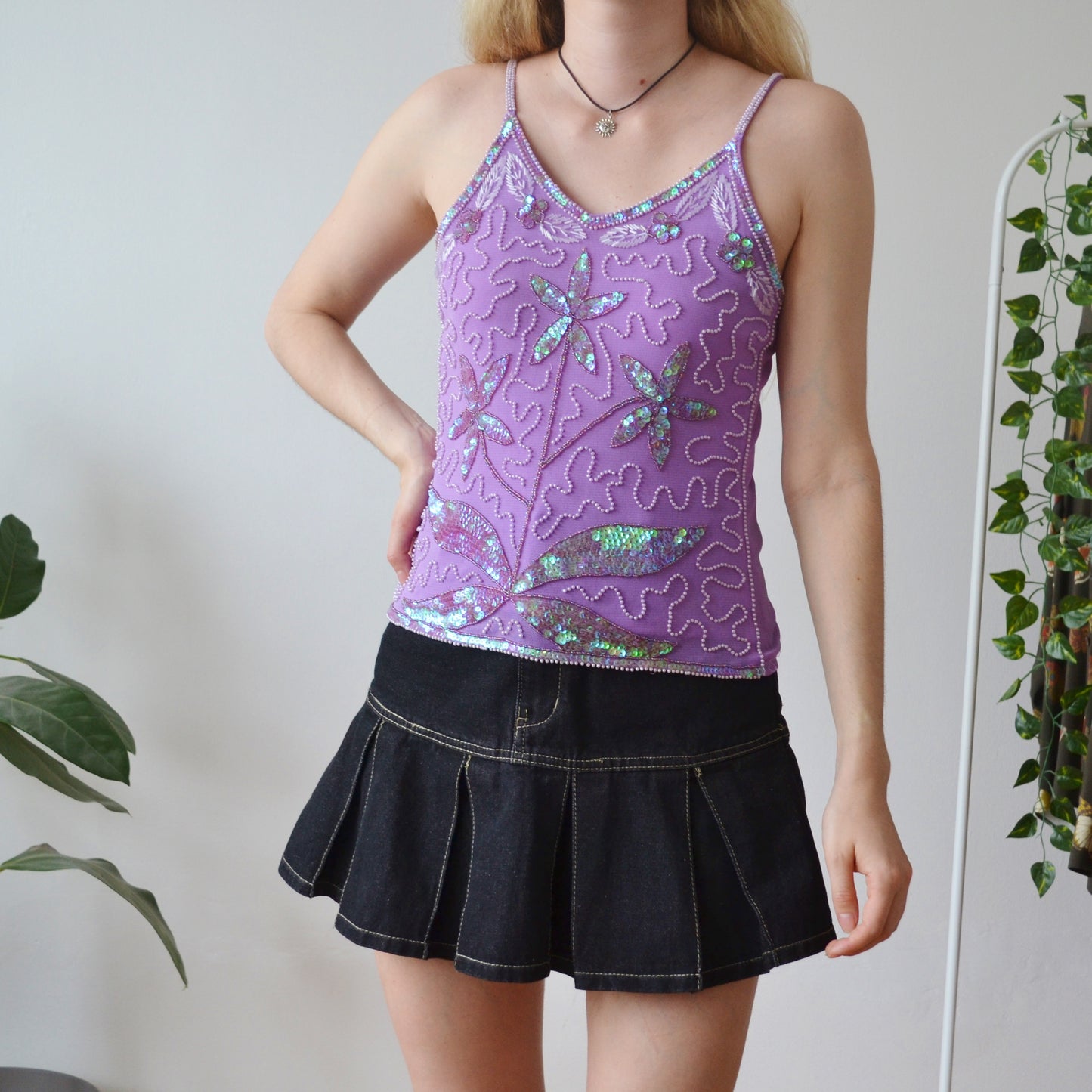 Vintage Sequin Cami Top S