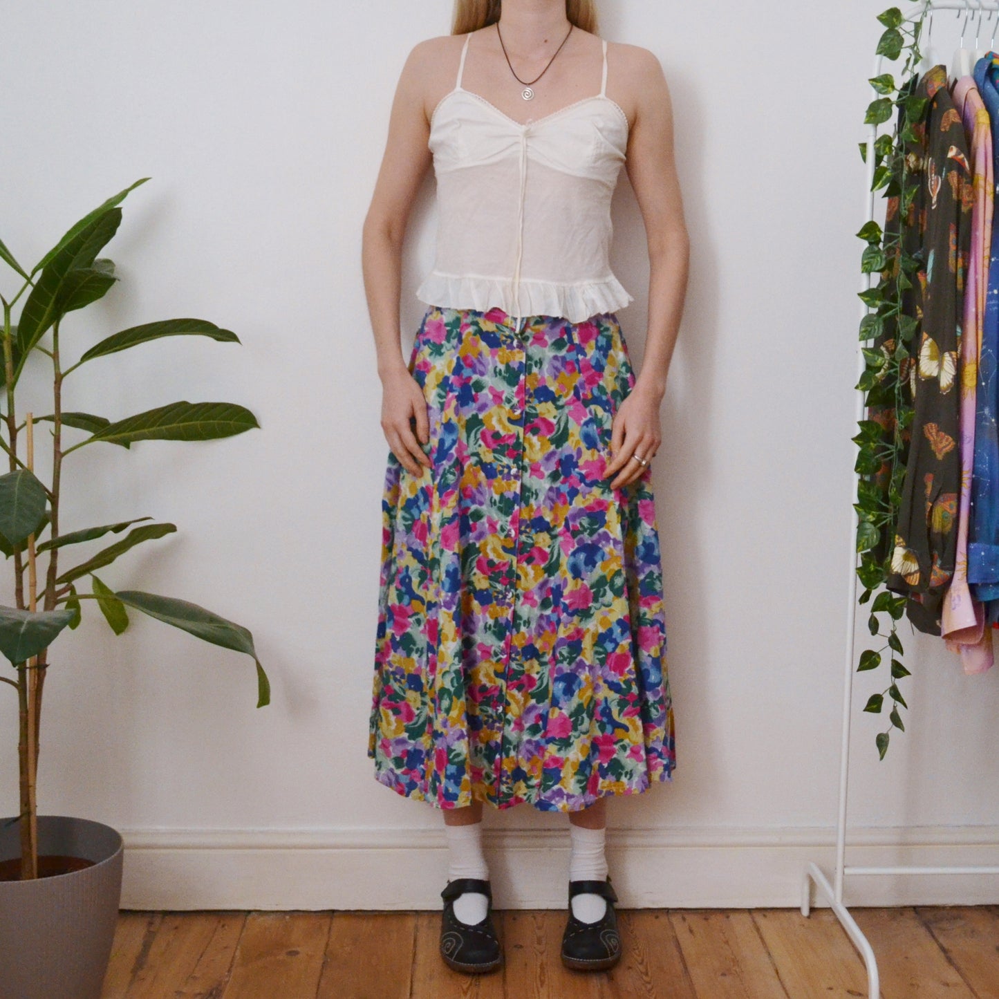 Abstract floral skirt uk 8
