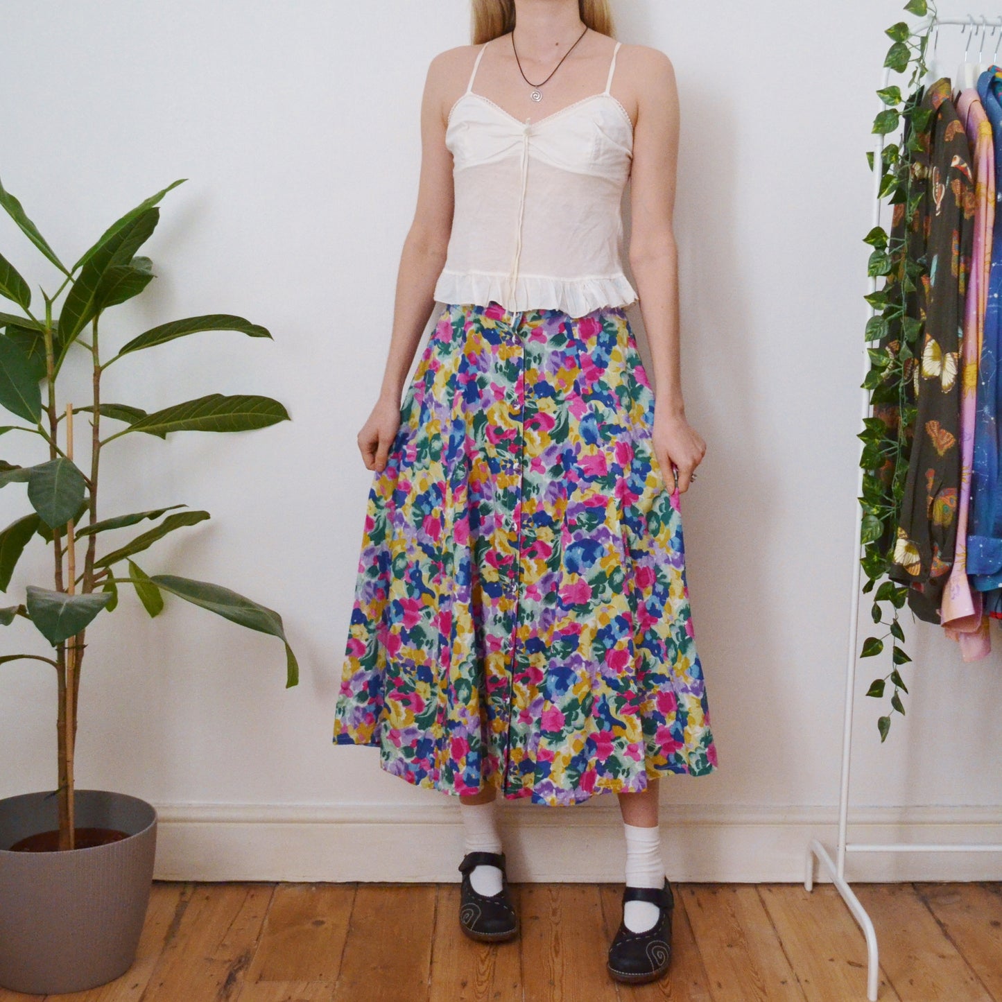 Abstract floral skirt uk 8