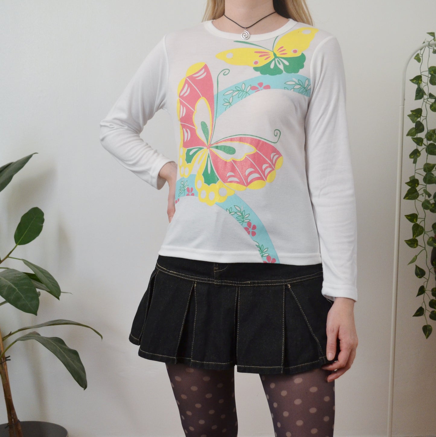 White Butterfly top S