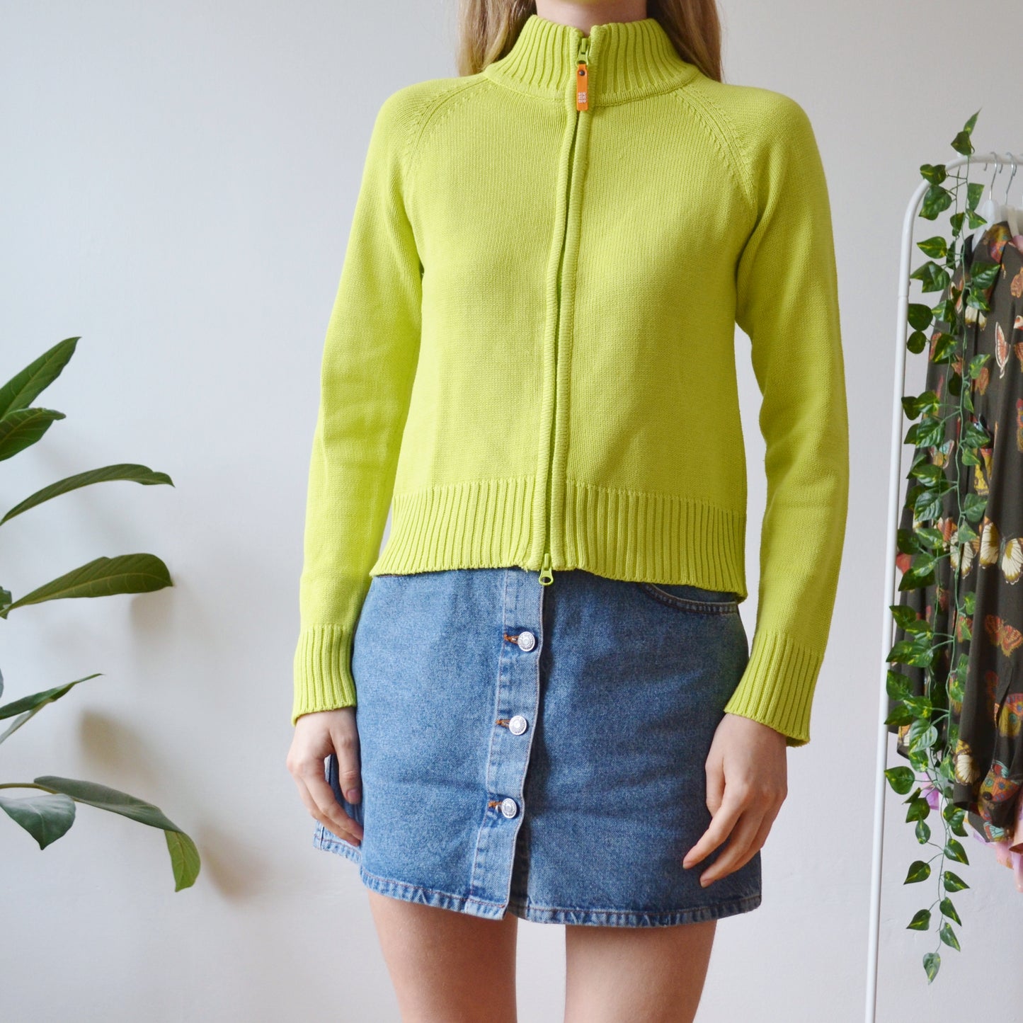 Lime green cardi M