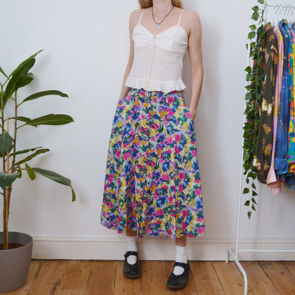 Abstract floral skirt uk 8