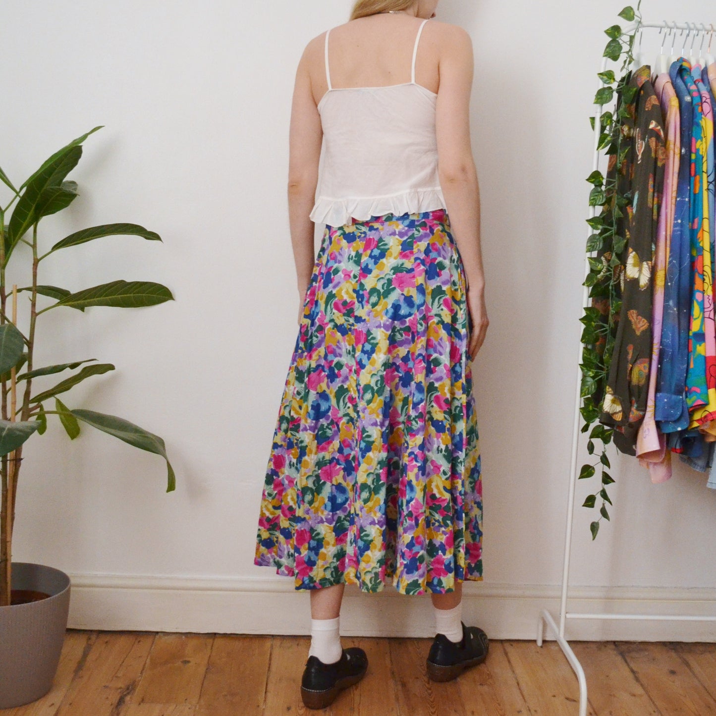 Abstract floral skirt uk 8