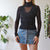 Vintage Black Mesh Top