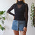 Vintage Black Mesh Top