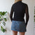 Vintage Black Mesh Top