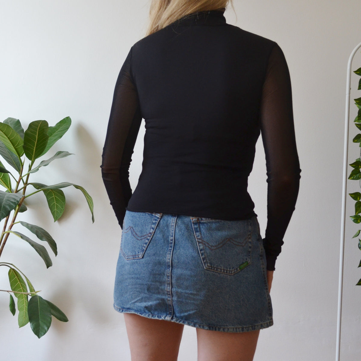Vintage Black Mesh Top