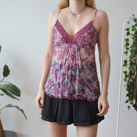 Vintage Floral Cami Top M