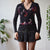 Vintage Black Embellished Mesh Top S