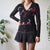 Vintage Black Embellished Mesh Top S