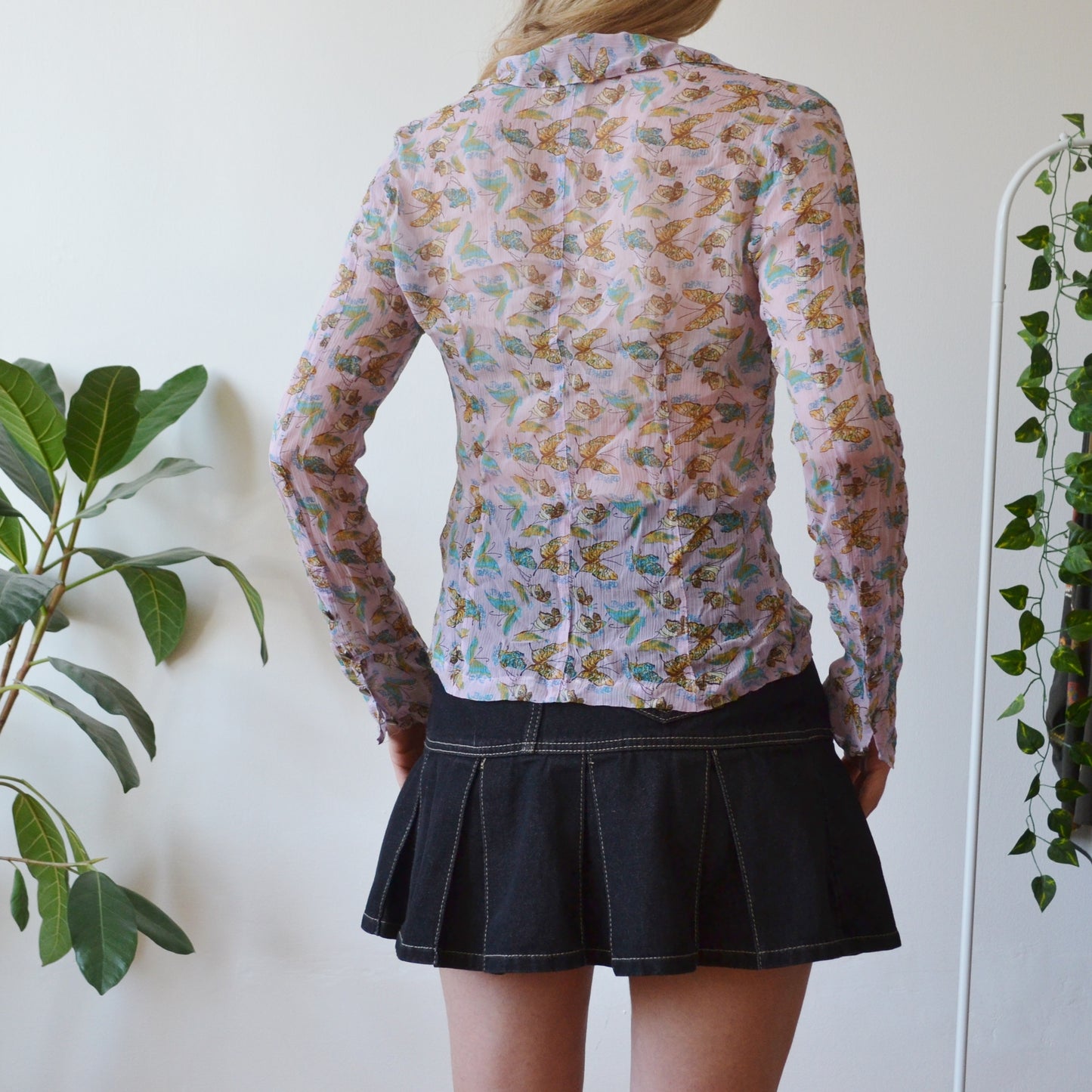 Vintage Y2K Butterfly Blouse S