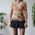 Vintage Floral Mesh Top S