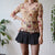 Vintage Floral Mesh Top S