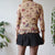 Vintage Floral Mesh Top S