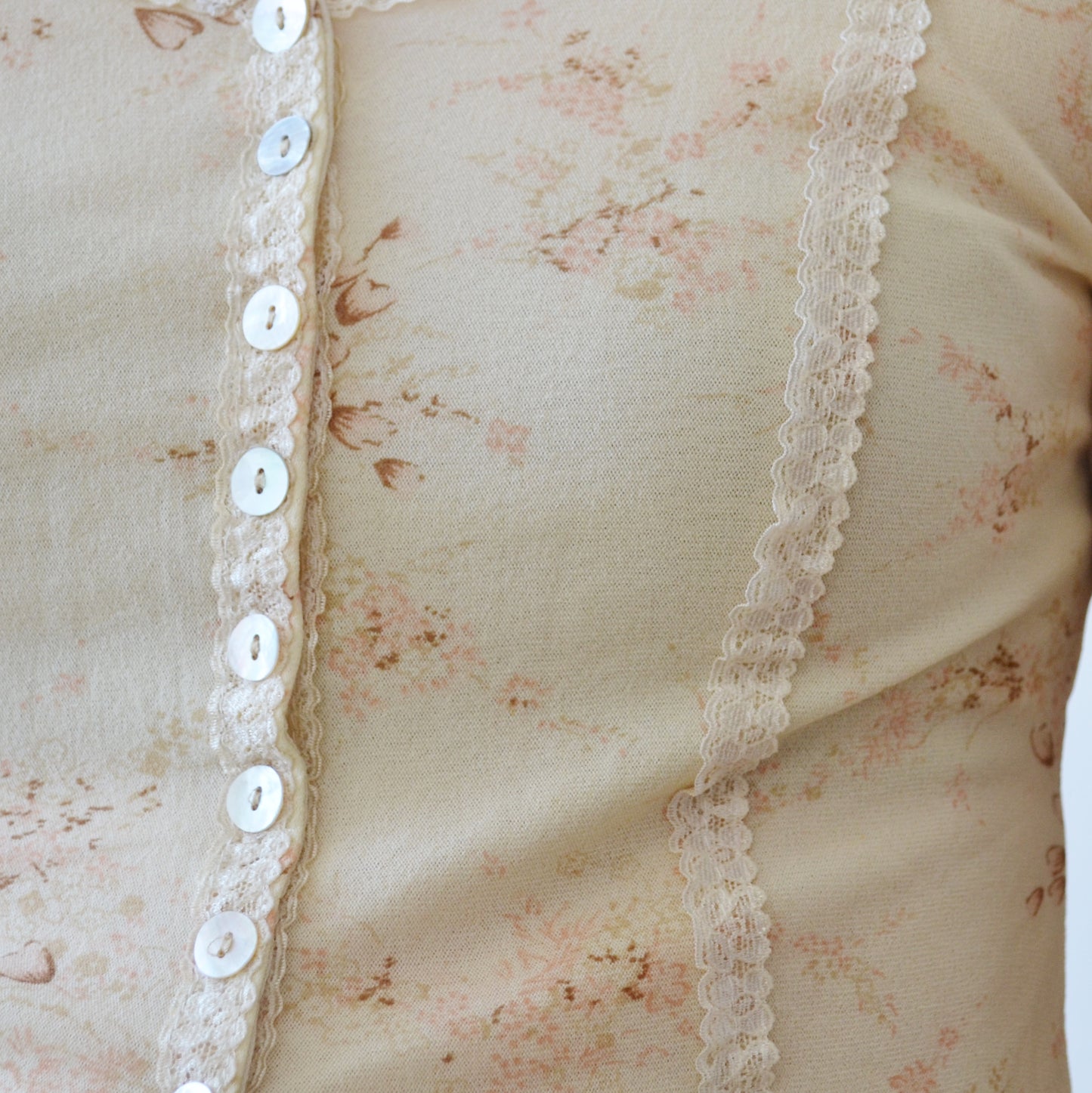Vintage Mesh Button Up Top M