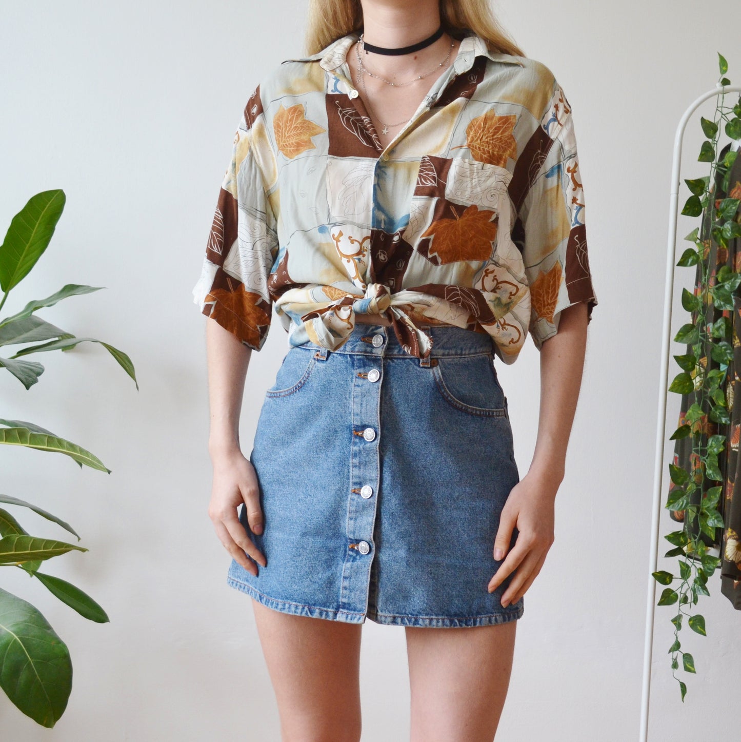 Abstract leaf shirt S