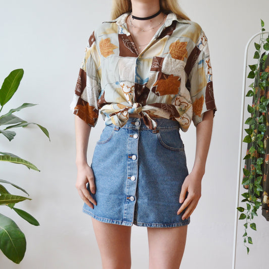 Abstract leaf shirt S