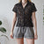 Vintage Floral Mesh Blouse M
