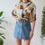 Abstract leaf shirt S