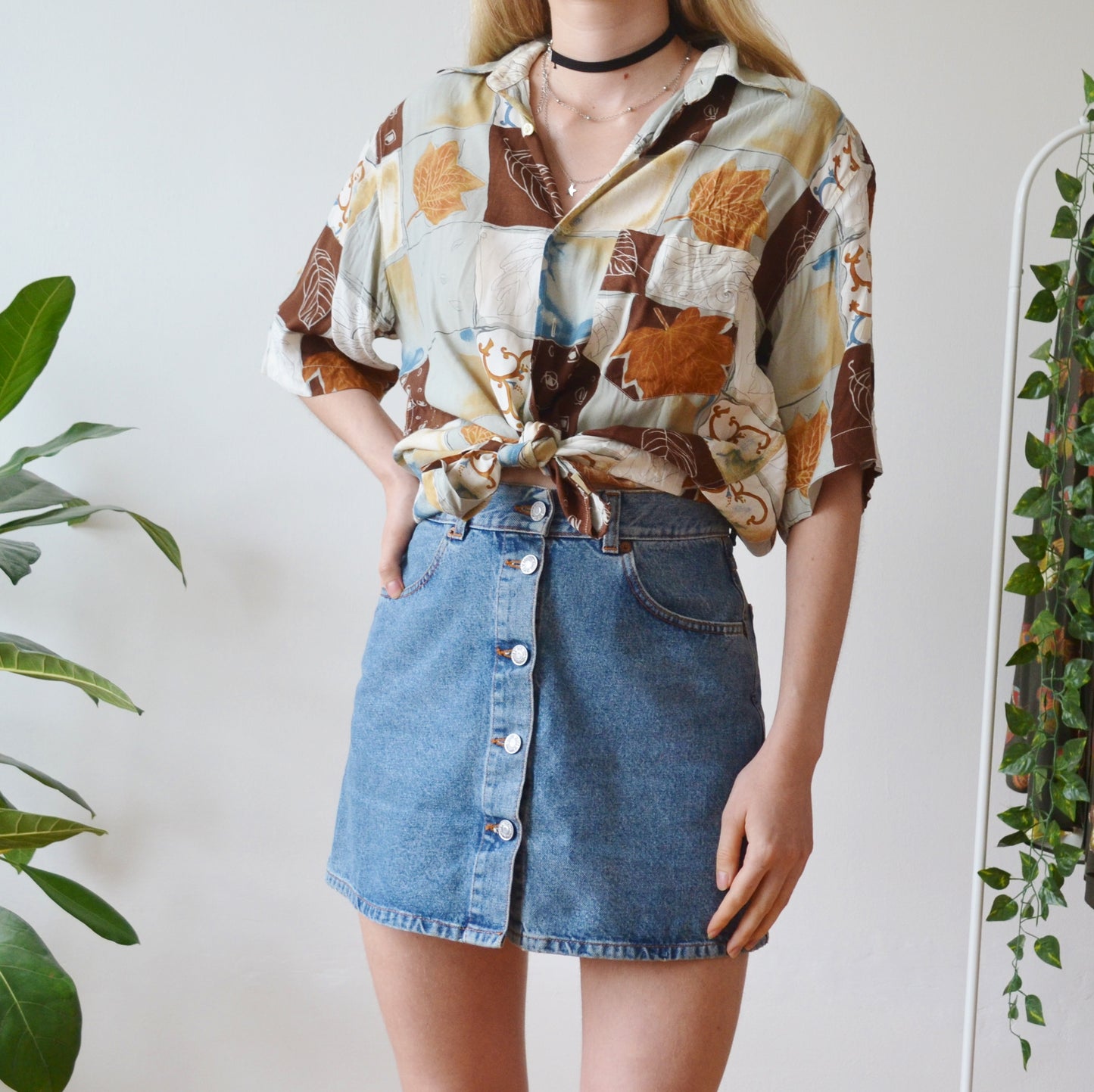 Abstract leaf shirt S