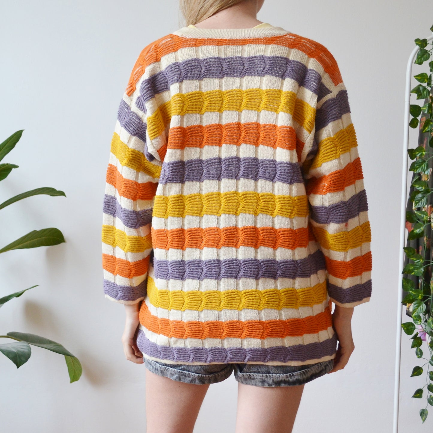 Stripe cardigan L