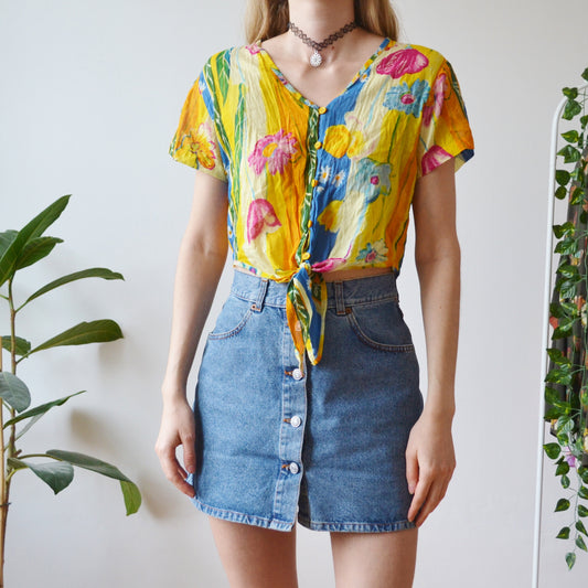 Floral tie up top M