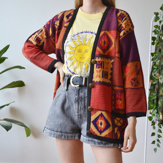 Geometric cardigan M