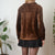 Brown velvet blouse