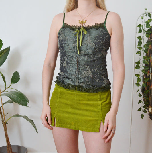 Vintage Green Corset Top L