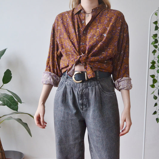 Vintage Patterned Shirt XL