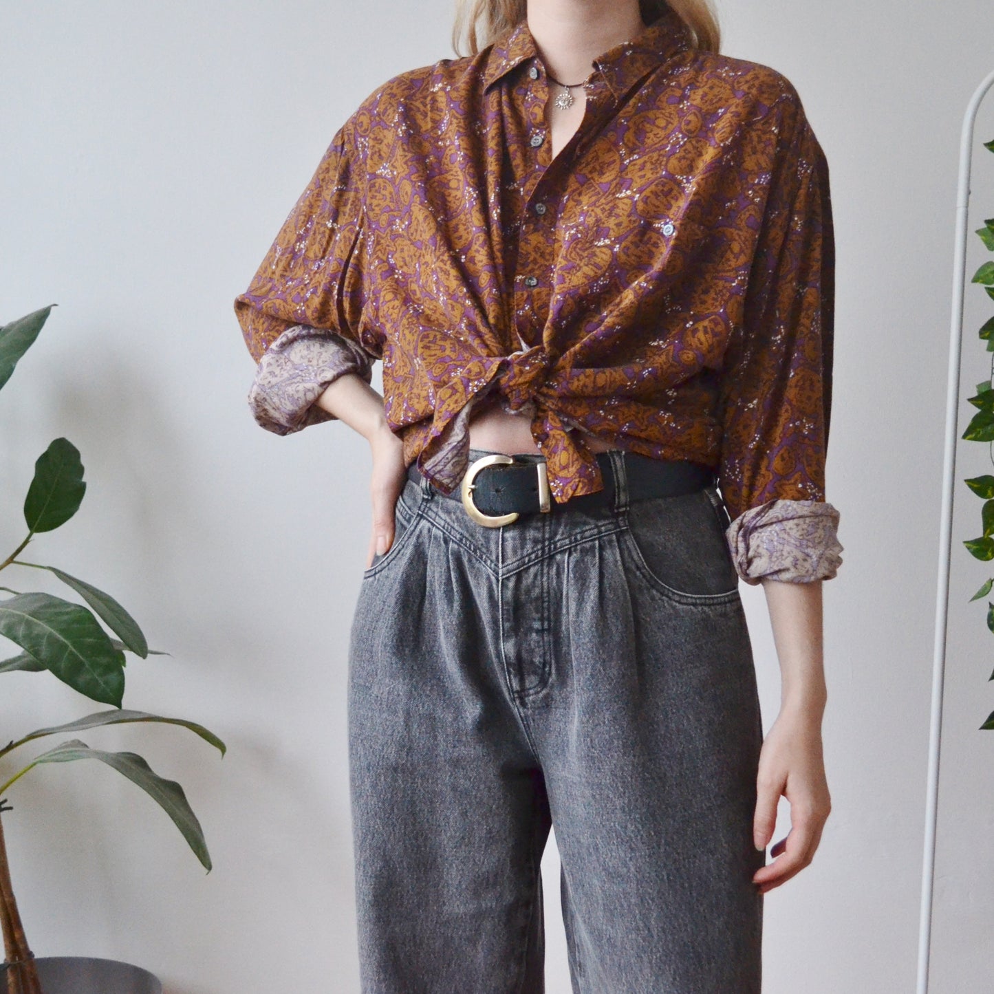 Vintage Patterned Shirt XL