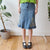 Vintage Denim Midi Skirt S