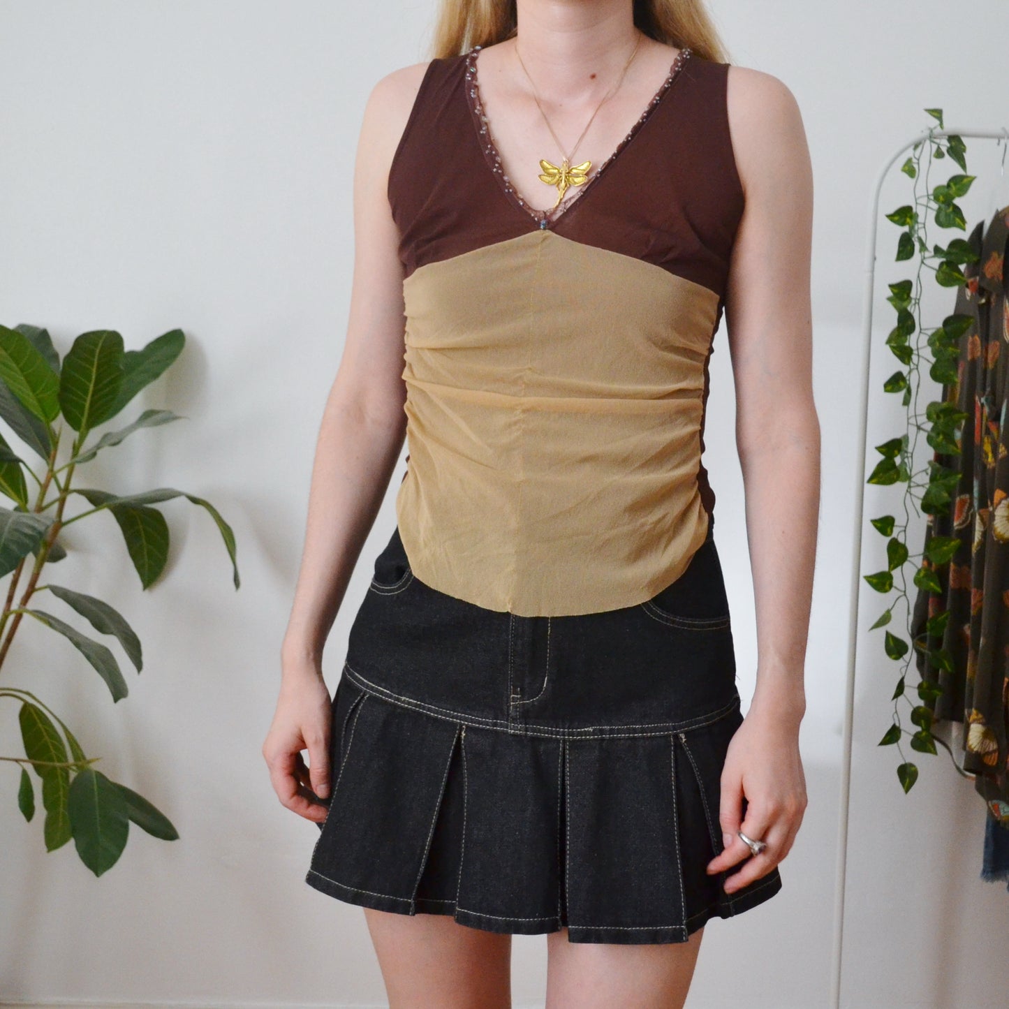 Vintage Contrast Top S