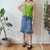 Vintage Denim Midi Skirt S