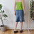 Vintage Denim Midi Skirt S