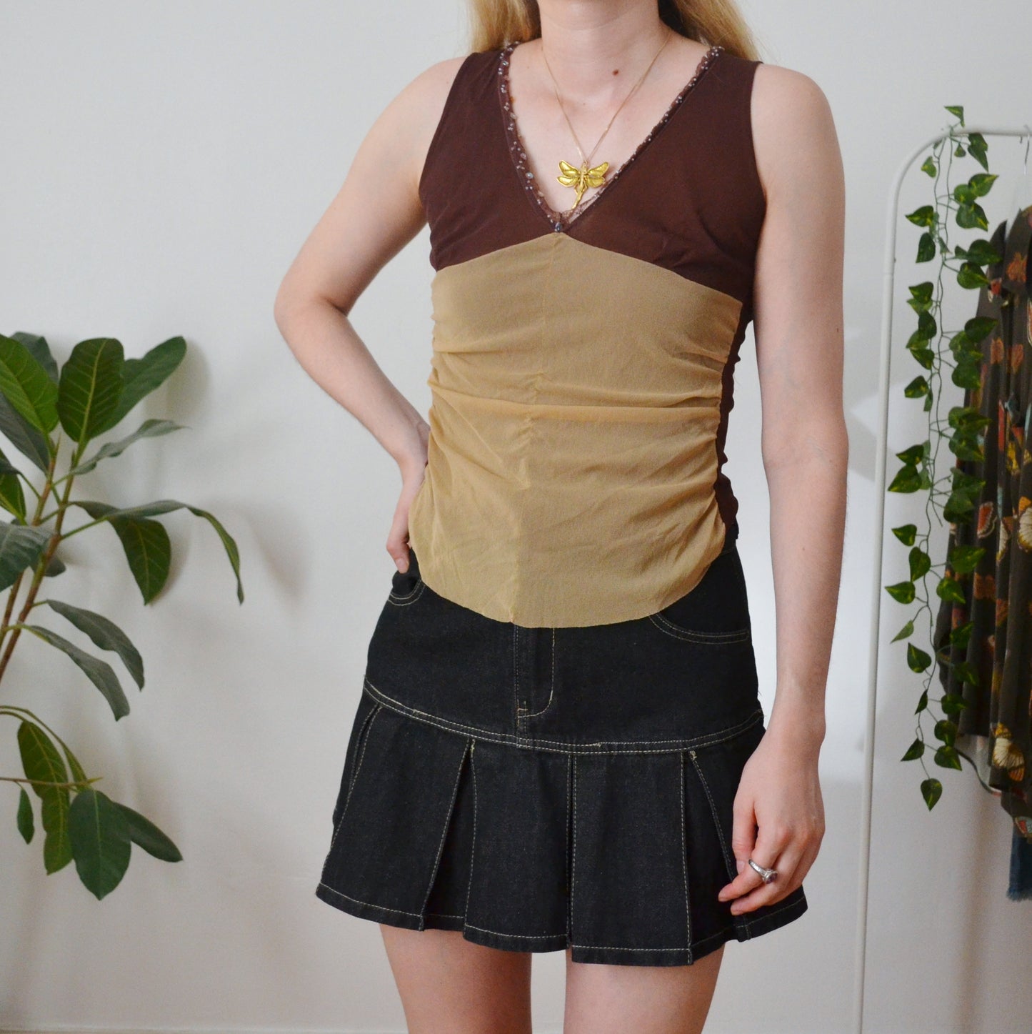 Vintage Contrast Top S