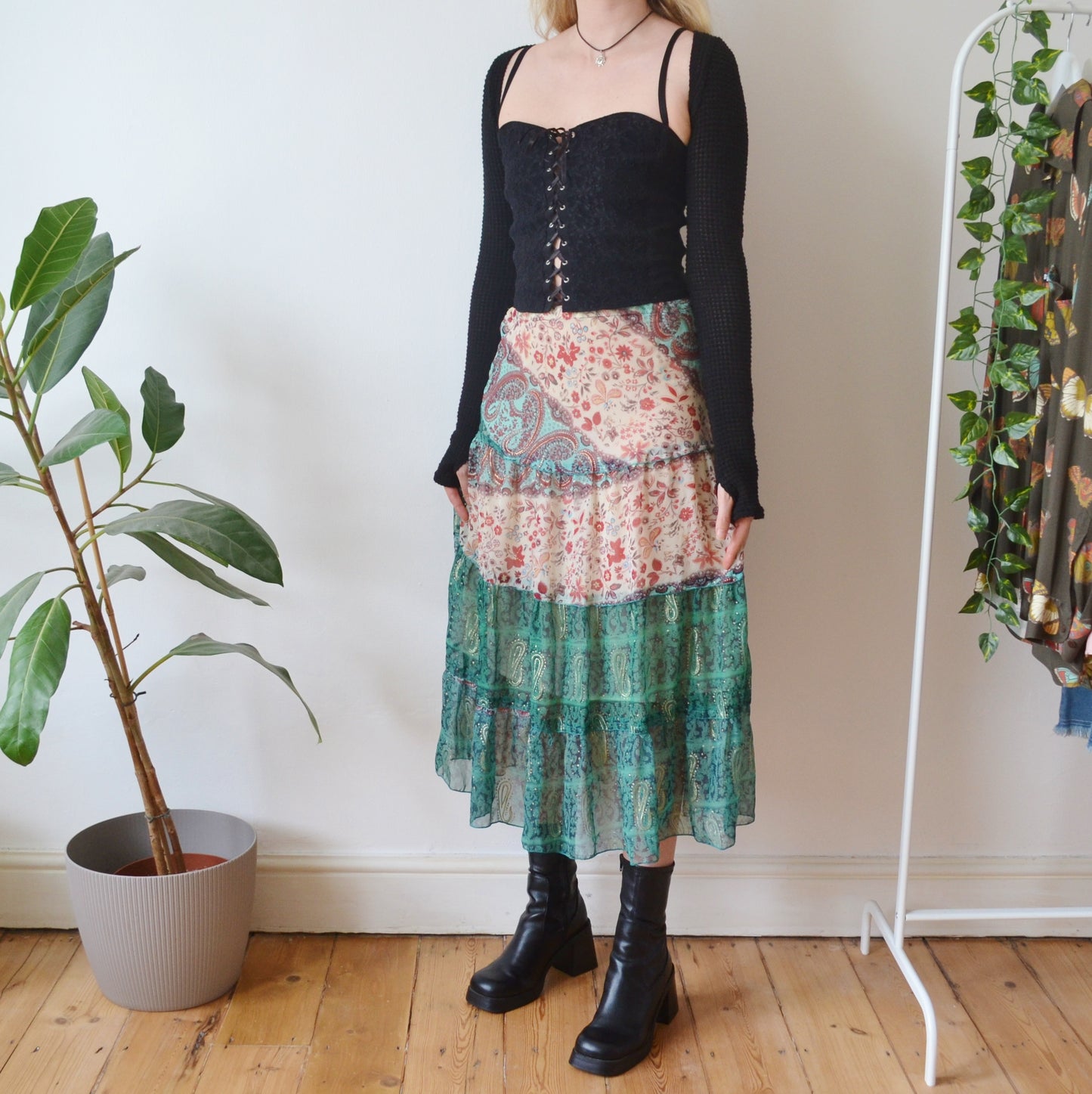 Vintage Paisley Maxi Skirt 8