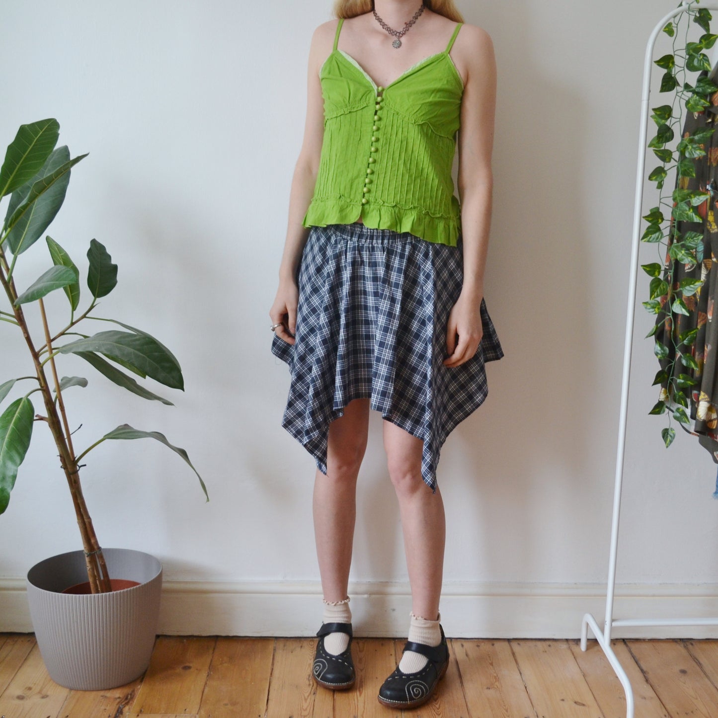 Vintage Plaid Skirt S