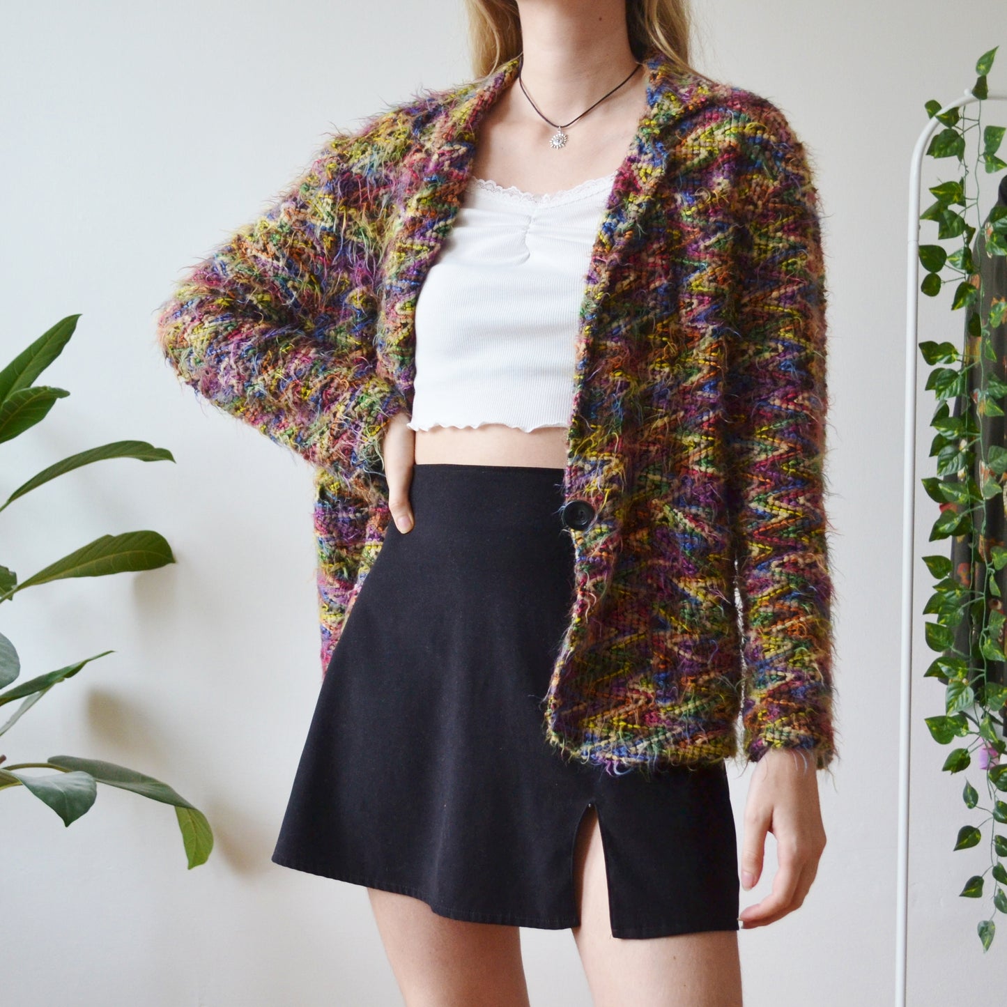 Fluffy cardigan M
