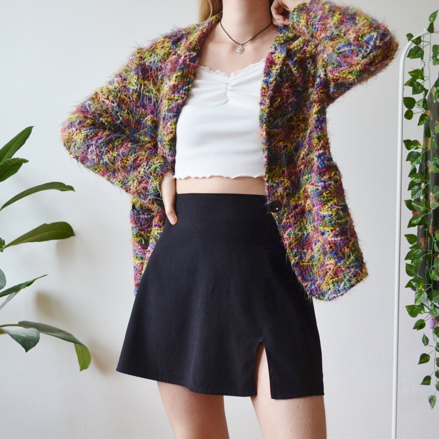 Fluffy cardigan M