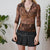 Vintage Paisley Mesh Top M