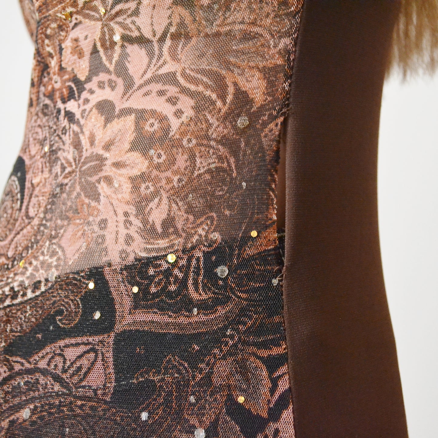 Vintage Paisley Mesh Top M