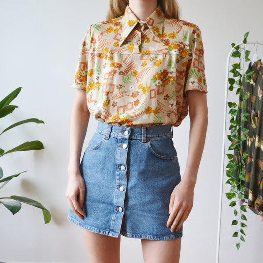 70s blouse M