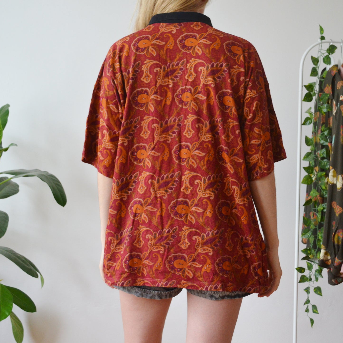 Paisley polo top XL