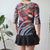 Vintage Abstract Mesh Top M