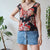 Vintage Floral Mesh Top M