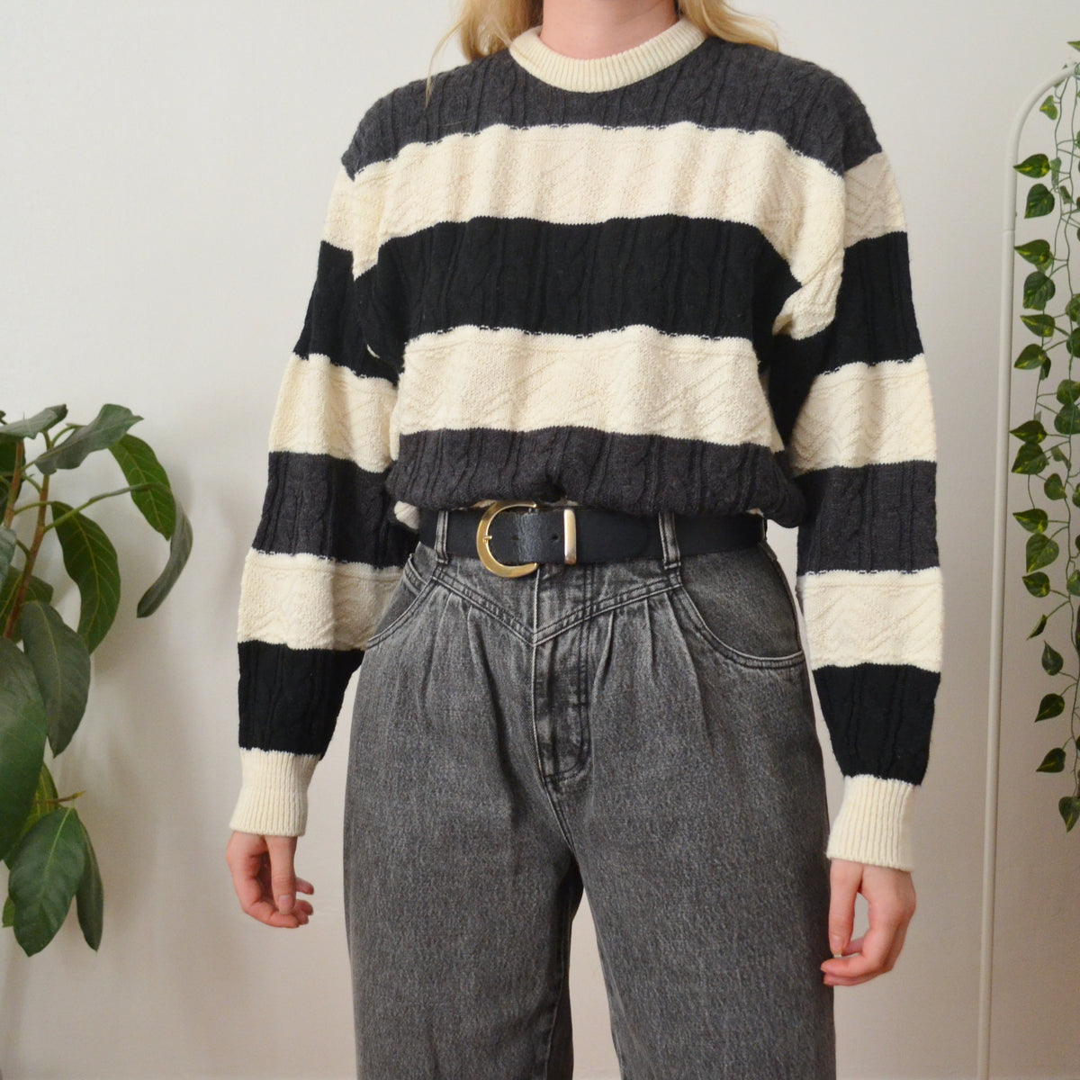 Vintage Monochrome Jumper L