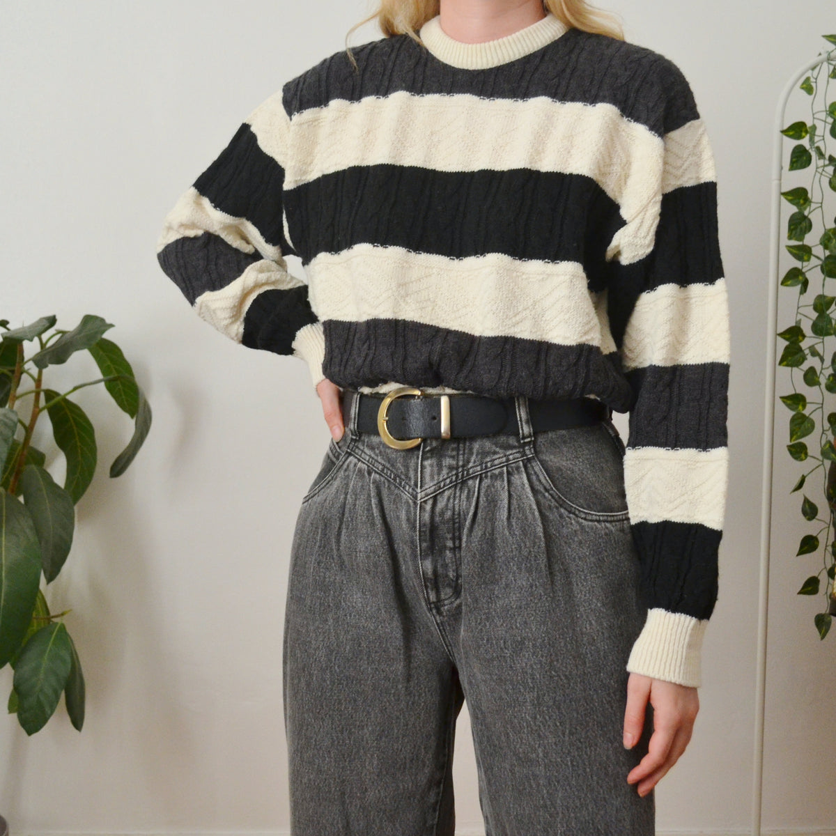 Vintage Monochrome Jumper L