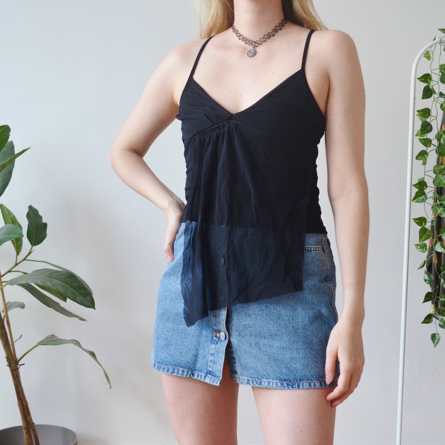 Vintage Black Cami Top S